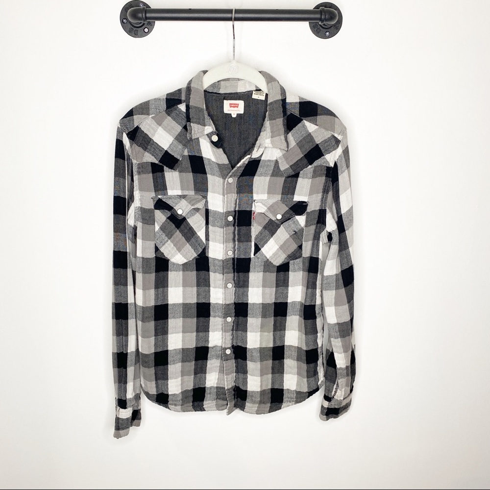 Levi's Western pearl snap Button Down plaid shirt